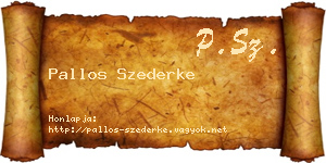 Pallos Szederke névjegykártya